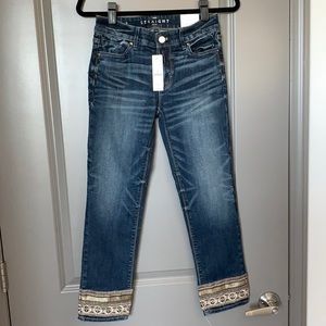 WHBM, Embellished Crop Jeans, The Straight Crop